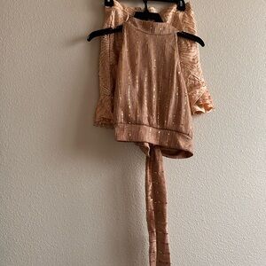 Valleygirl Shimmering Gold Mini Skirt